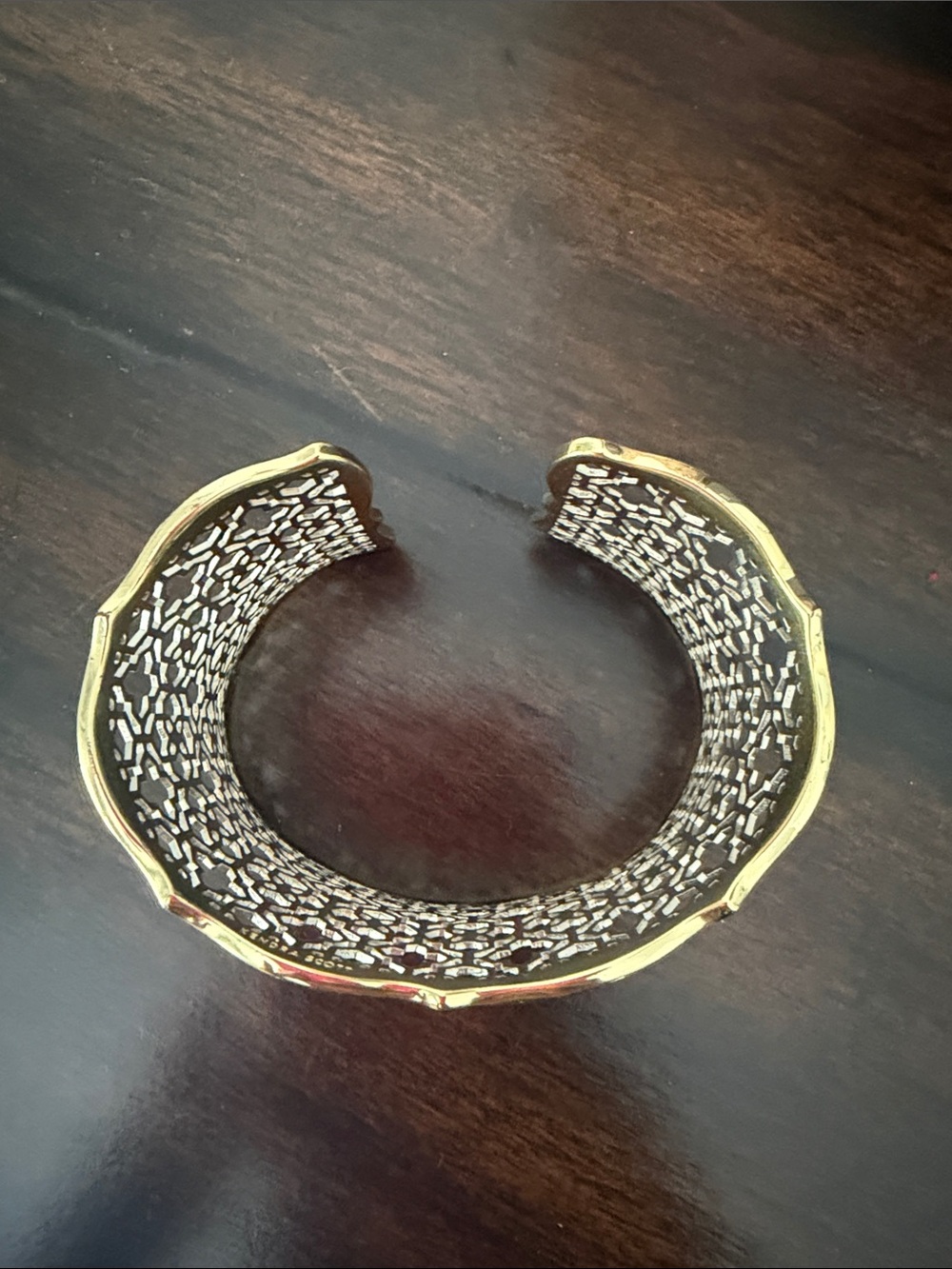 Kendra Scott Two-Tone Filigree Cuff Bracelet - Gold and Silver - Picture 3 of 4